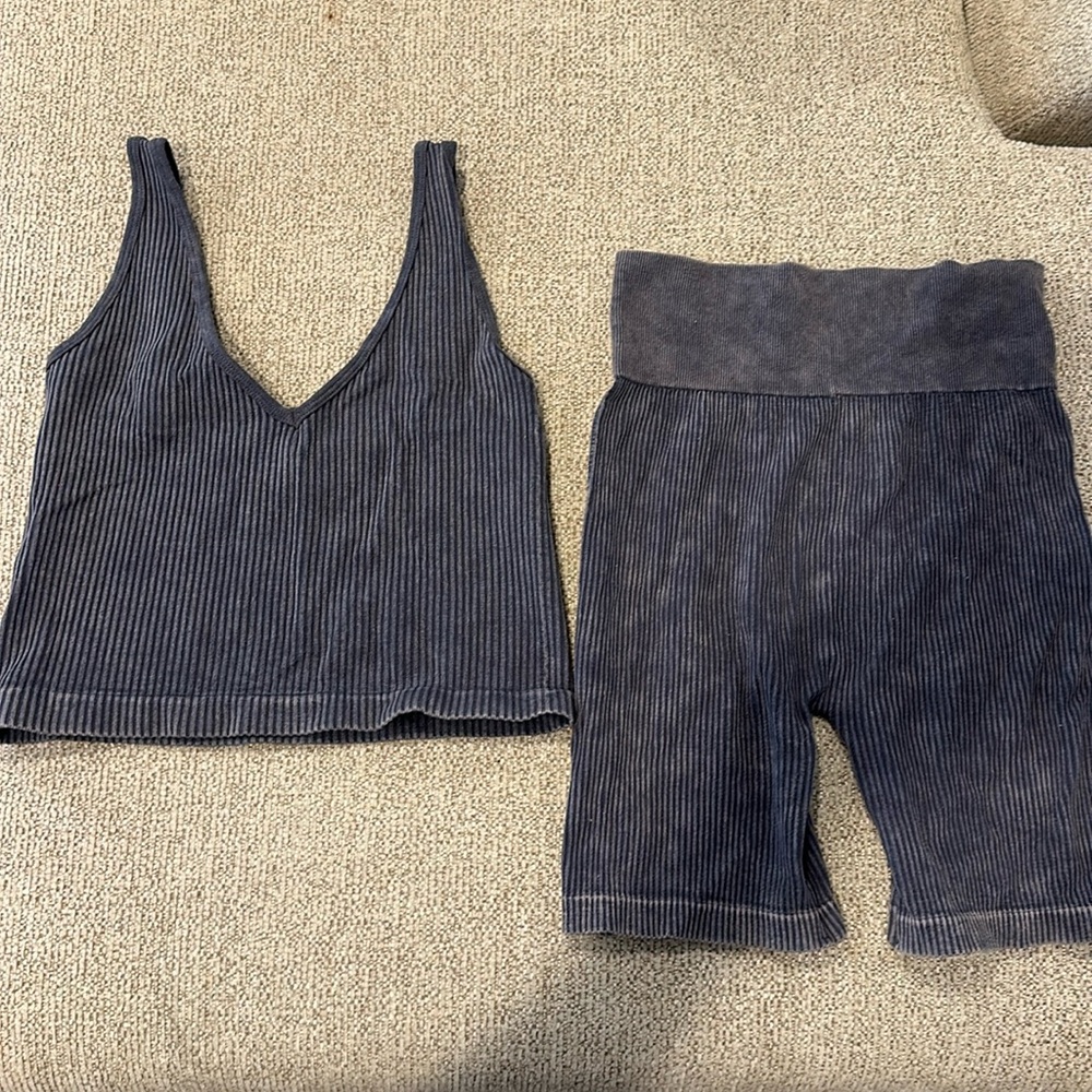 Aura Ribbed Navy Set sz M/L